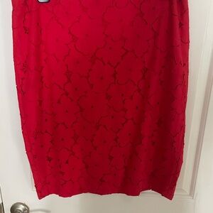 Elegant Red Lace Skirt